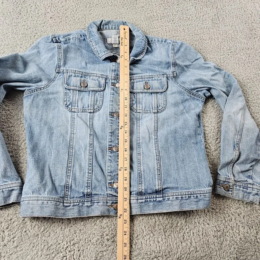 Vintage Old Navy Denim Jacket Mens Medium  Blue Trucker Grunge Distressed Y2K